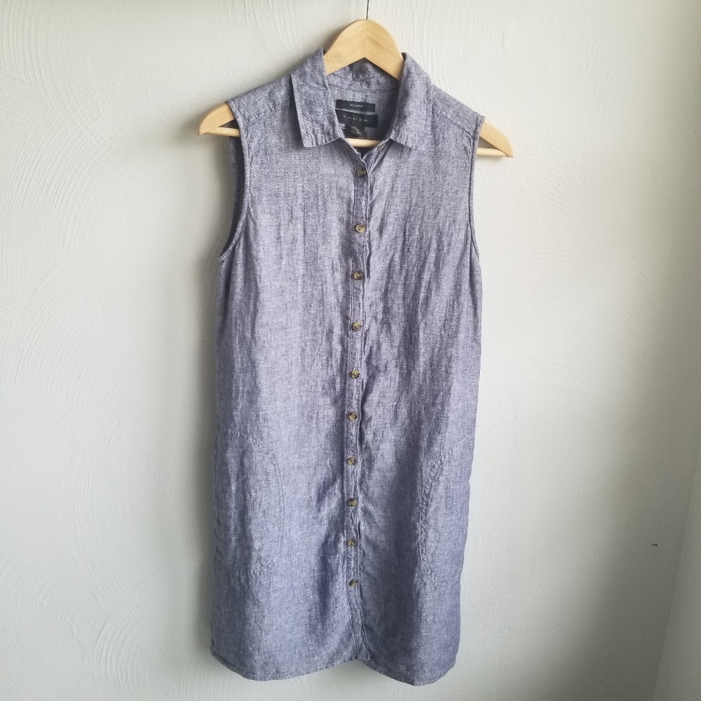 Tahari Linen Sleeveless Dress Sz 6
